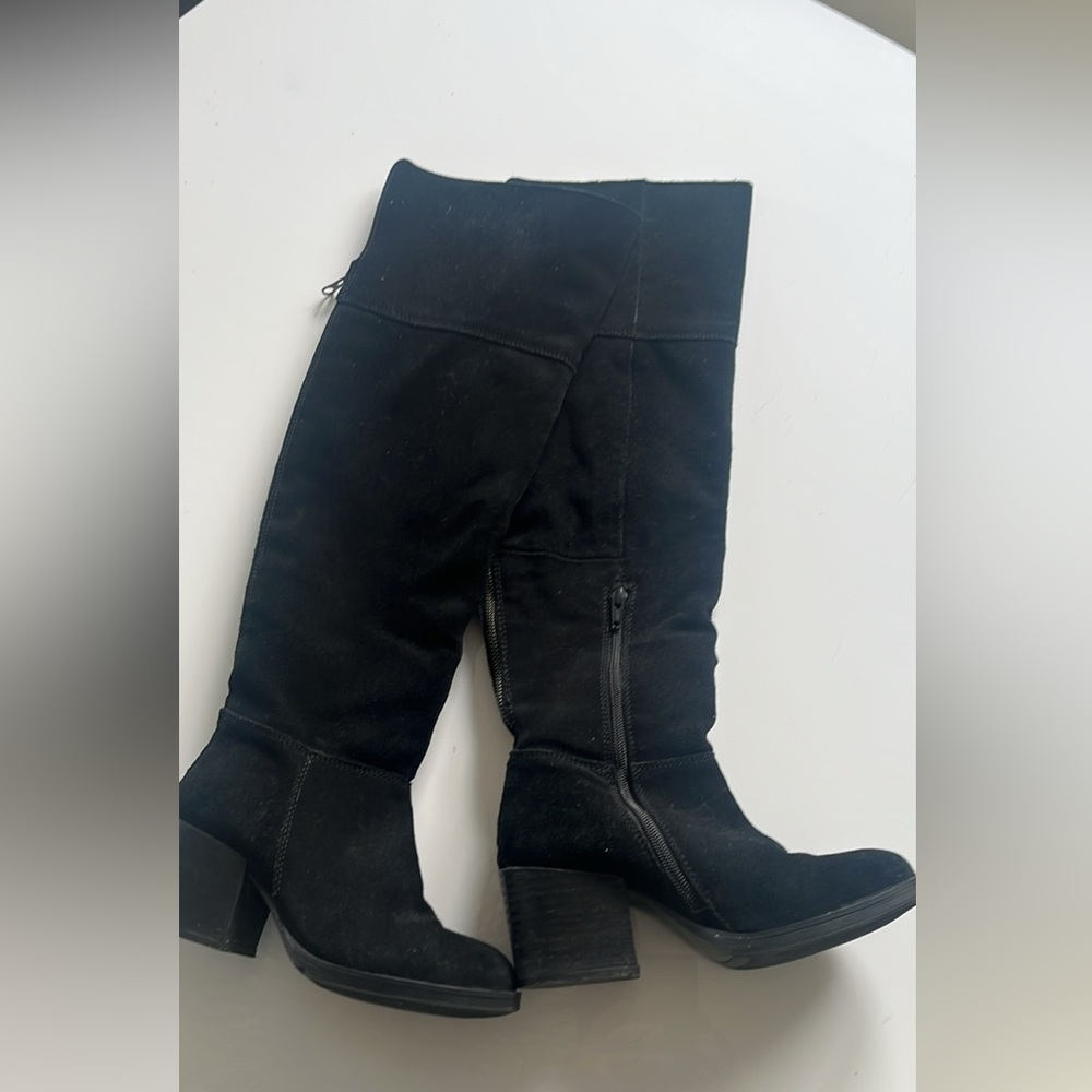 Steve Madden Black Suede Knee-High Boots